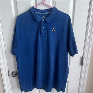 Disney Parks Authentic Original‎ Polo Shirt Blue Mickey Mouse Embroidered Size L